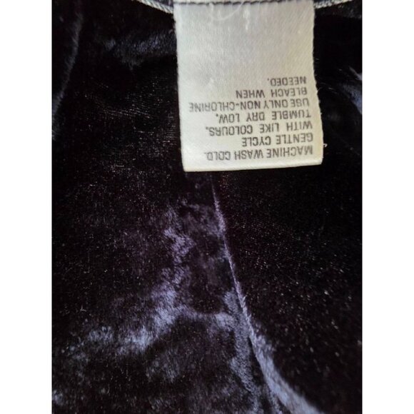 Perspective Vintage Jersey Womens Dress Velvet V-neck Navy Medium  A001276 - Picture 4 of 5